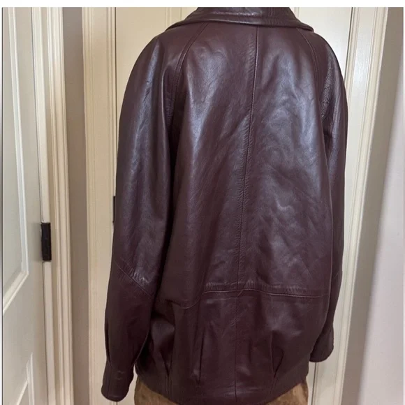 Vintage Brown Leather Jacket Women’s Small Made USA Zip Front Vericci - Picture 3 of 7